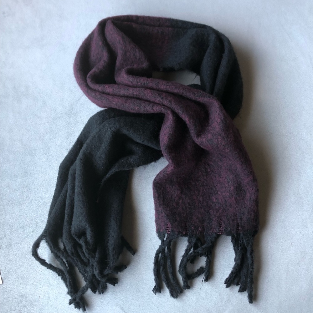 BP. ~ Soft Cozy Scarf ~ Burgundy Black ~ 19” x 68”
